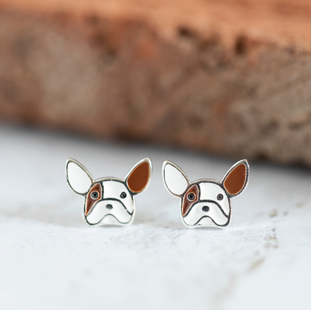 French Bulldog Stud Earrings - Only 2 left - Picture 2 of 11